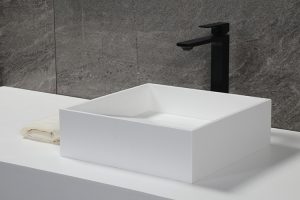 Solid Surface Rectangular Bathroom Sink,Matt Stone Vessel basin