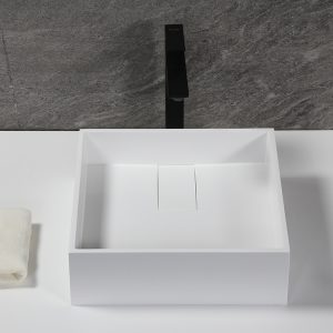 Square Vessel bathroom basin,Solid Surface Matt Stone