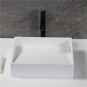 Handmade Matte Stone Vessel Sink Set With Vessel Faucet