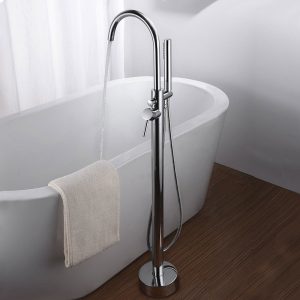Bathtub Faucet with Hand Shower Standing High Flow Shower Faucets with Handheld Swivel Spout