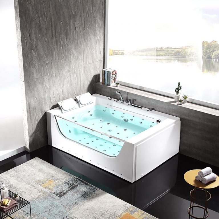 Free standing 2 person jacuzzi tub with whirpool and airbubble