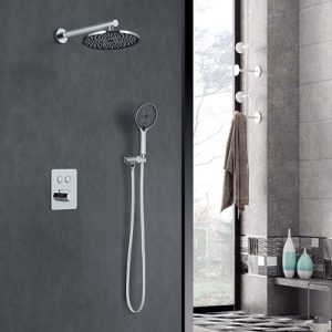 Rain Shower System With Handheld Conceal Shower Faucet Mixer Set With Handheld Shower